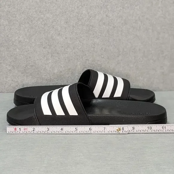 NWOT Adidas Adilette Shower Slip On Sandals Slides Core Black White Mens 11 - Picture 6 of 9